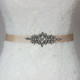 Iron-On Floral Design Diamante Motif - 245mm x 85mm